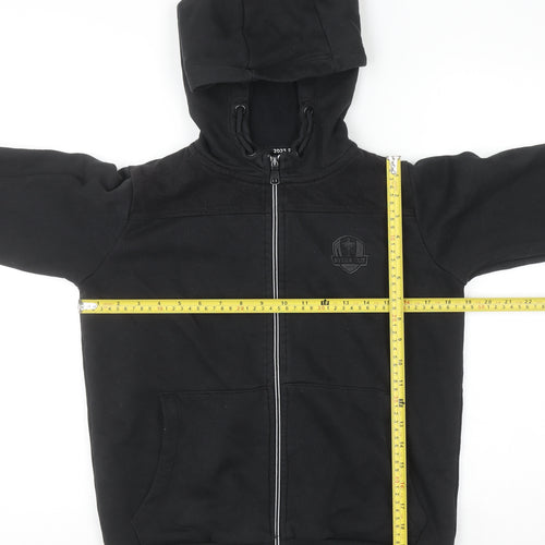 Ryder Cup Boys Black Full Zip Hoodie 11-12 Years Cotton Blend