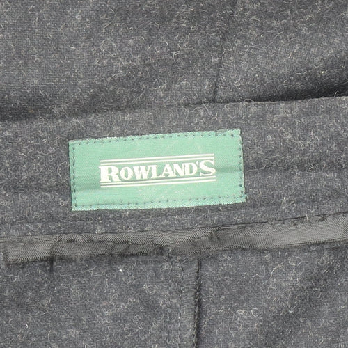 Rowlands Women’s Black Wool Blend A-Line Midi Skirt Size 14
