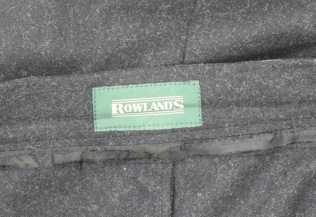 Rowlands Women’s Black Wool Blend A-Line Midi Skirt Size 14