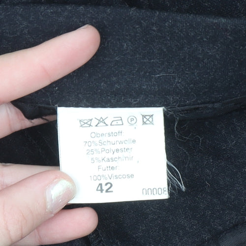 Rowlands Women’s Black Wool Blend A-Line Midi Skirt Size 14