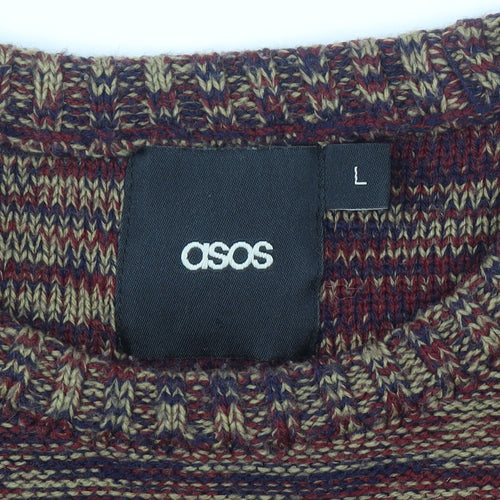ASOS Men’s Multicoloured Acrylic Knit Crew Neck Jumper L