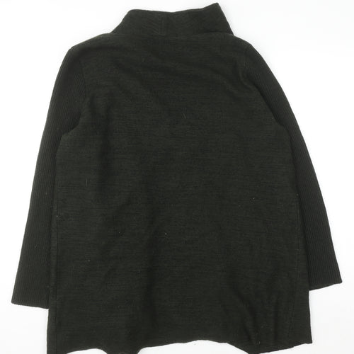 Phase Eight Women Black Wool Blend Zip Up Long Sleeve Jumper UK 14
