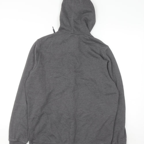 Asics Mens Grey Full Zip Hoodie Size M Sports Fleece Sweatshirt