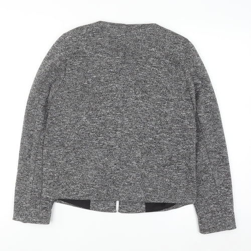 Mango Women Grey Regular Fit Tweed Blazer Jacket Size 8
