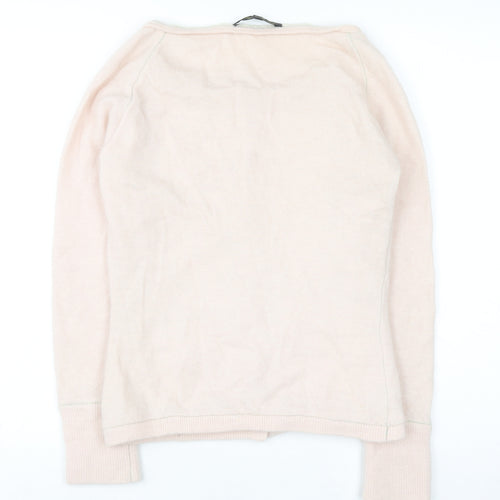 Noa Noa Women Pink Angora Wool Blend Knit Cardigan Size S