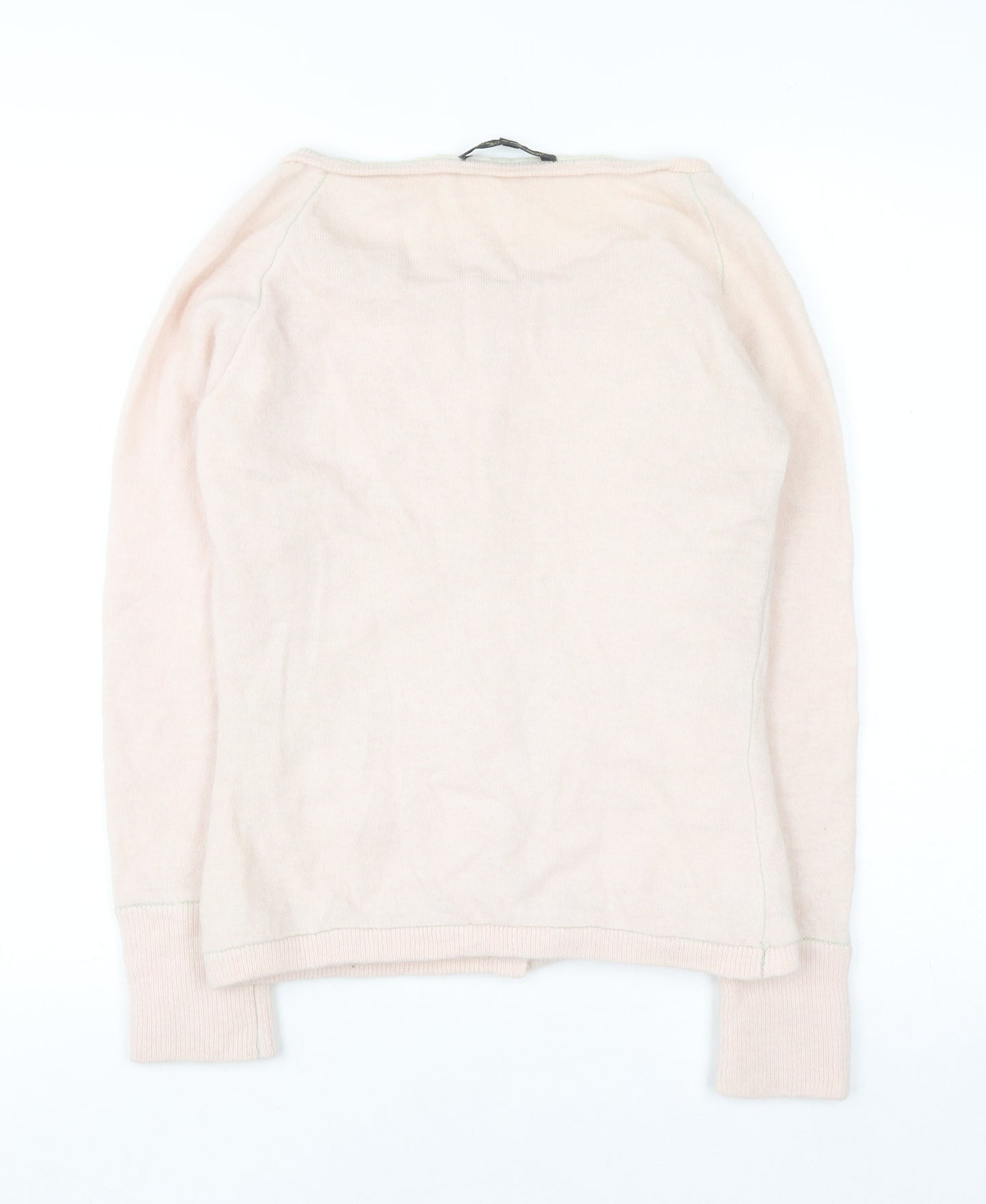 Noa Noa Women Pink Angora Wool Blend Knit Cardigan Size S
