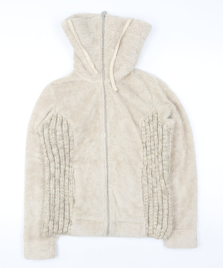 Marks and Spencer Per Una Beige Hooded Fleece Knit Jacket Women’s M