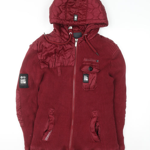 Crosshatch Women’s Red 2XL Hooded Full Zip Bomber Jacket