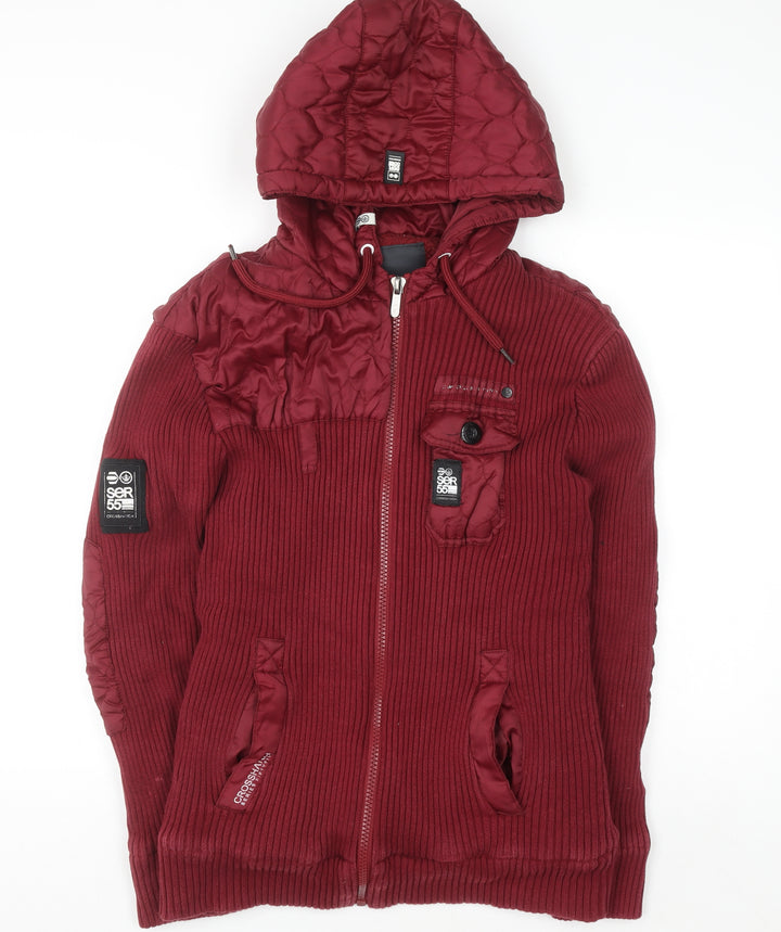 Crosshatch Women’s Red 2XL Hooded Full Zip Bomber Jacket