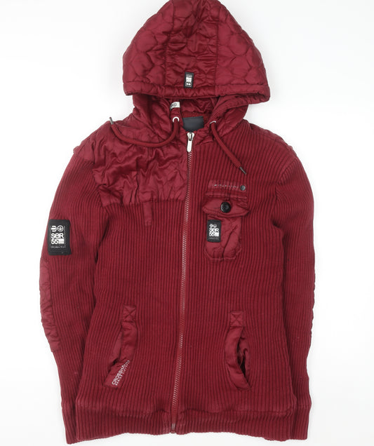 Crosshatch Women’s Red 2XL Hooded Full Zip Bomber Jacket