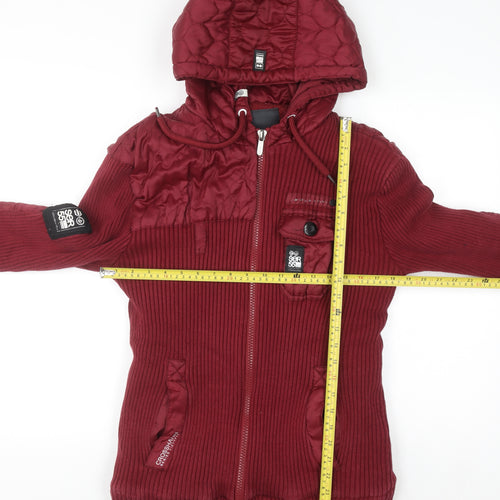 Crosshatch Women’s Red 2XL Hooded Full Zip Bomber Jacket