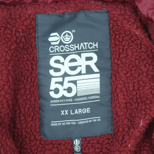 Crosshatch Women’s Red 2XL Hooded Full Zip Bomber Jacket