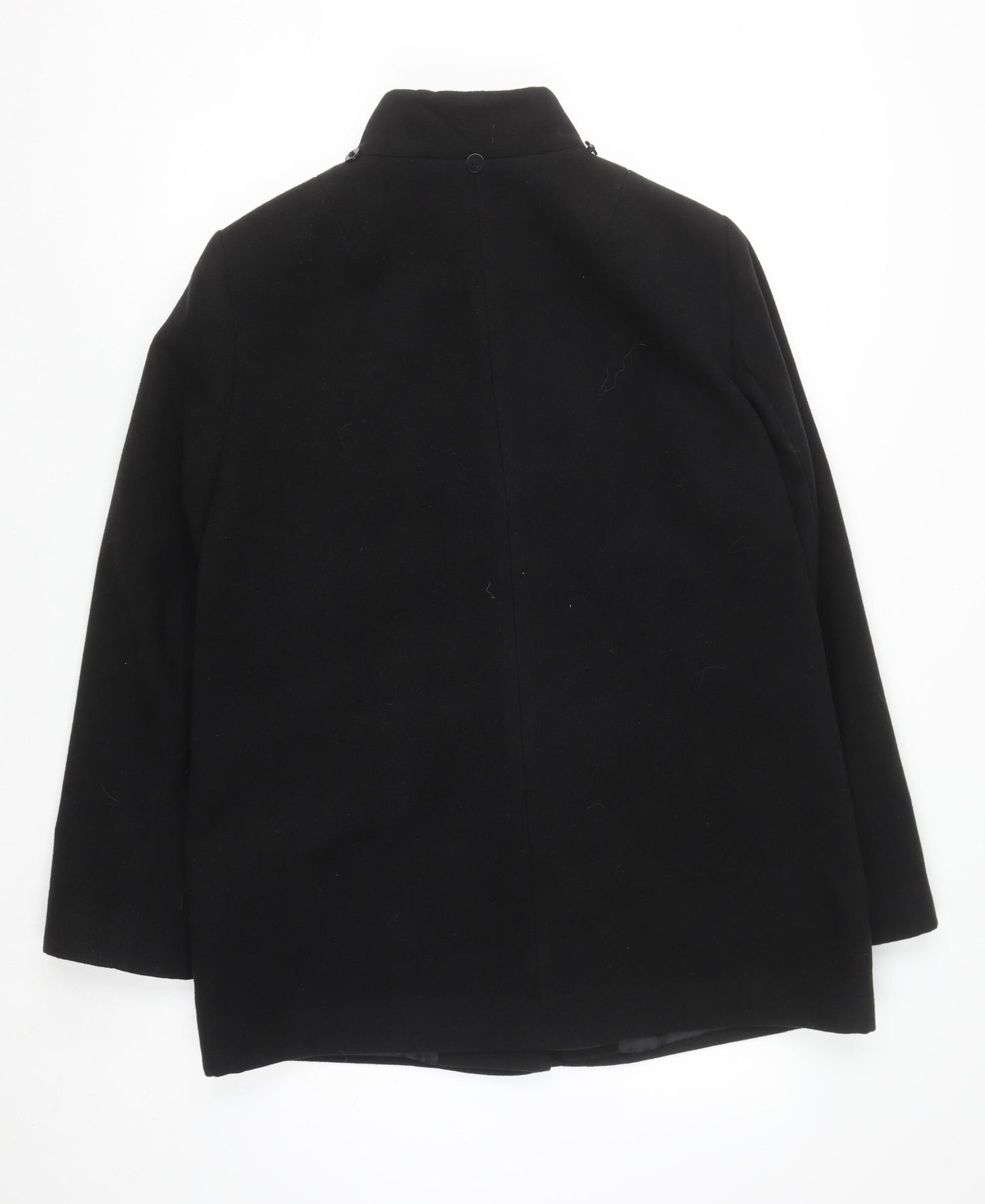 Debenhams Women’s Black Wool Blend Mid-Length Overcoat Size 14