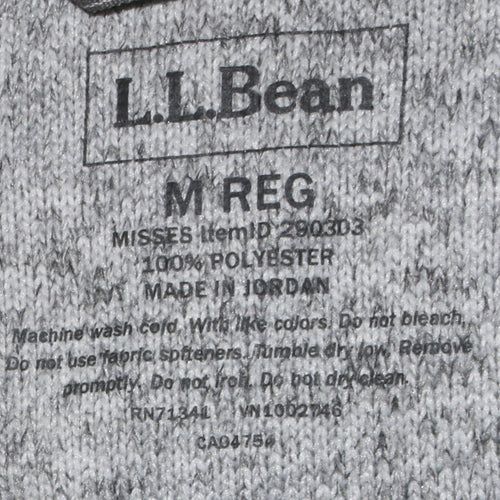 L.L. Bean Unisex Grey Full Zip Hoodie M Regular Polyester