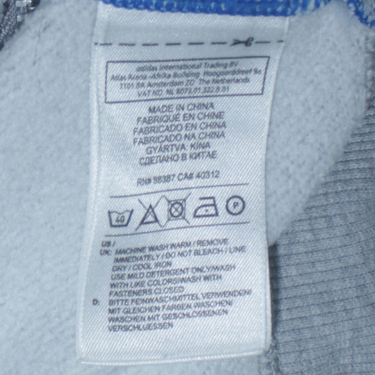 Adidas Mens Grey XS Full Zip Hoodie Sweatshirt