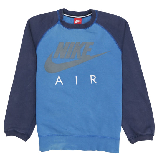 Nike Men's Blue Air Logo Crew Neck Pullover Sweatshirt Size S