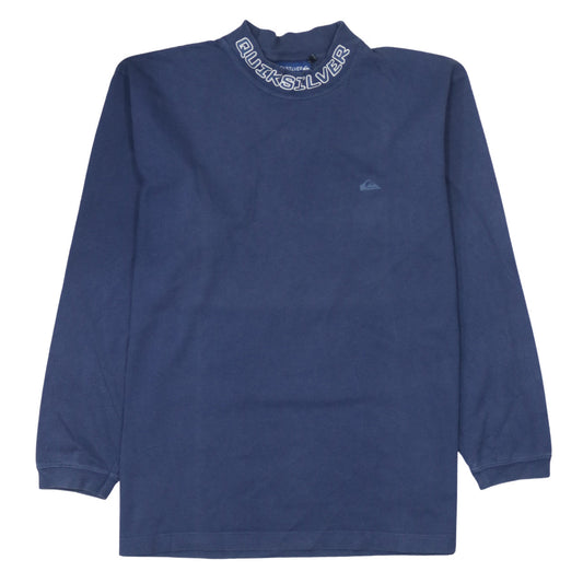 Quiksilver Mens Blue Long Sleeve Mock Neck Sweatshirt M