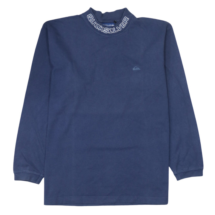 Quiksilver Mens Blue Long Sleeve Mock Neck Sweatshirt M