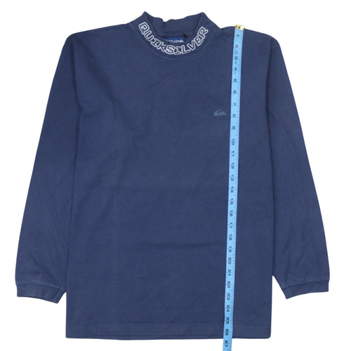 Quiksilver Mens Blue Long Sleeve Mock Neck Sweatshirt M