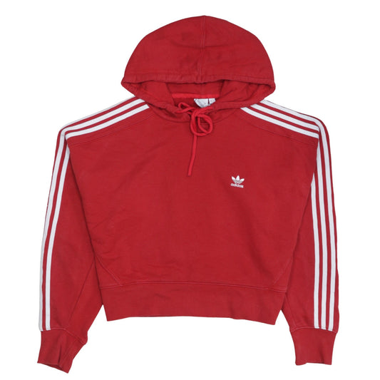 Adidas Women Red Hoodie UK 12 Pullover Drawstring Hooded Sweatshirt