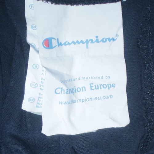 Champion Men's Navy Blue Long Sleeve Crew Neck T-Shirt Size L
