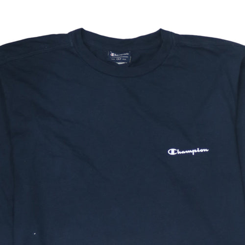 Champion Men's Navy Blue Long Sleeve Crew Neck T-Shirt Size L