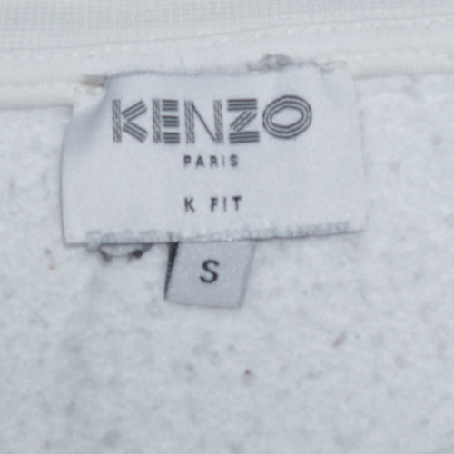 Kenzo Men White Embroidered Tiger Sweatshirt S Regular Fit