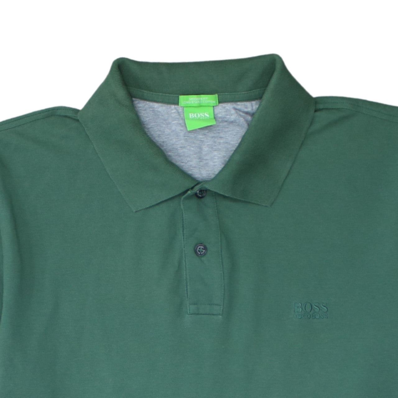 Hugo Boss Mens Green 2XL Cotton Modern Fit Polo Shirt