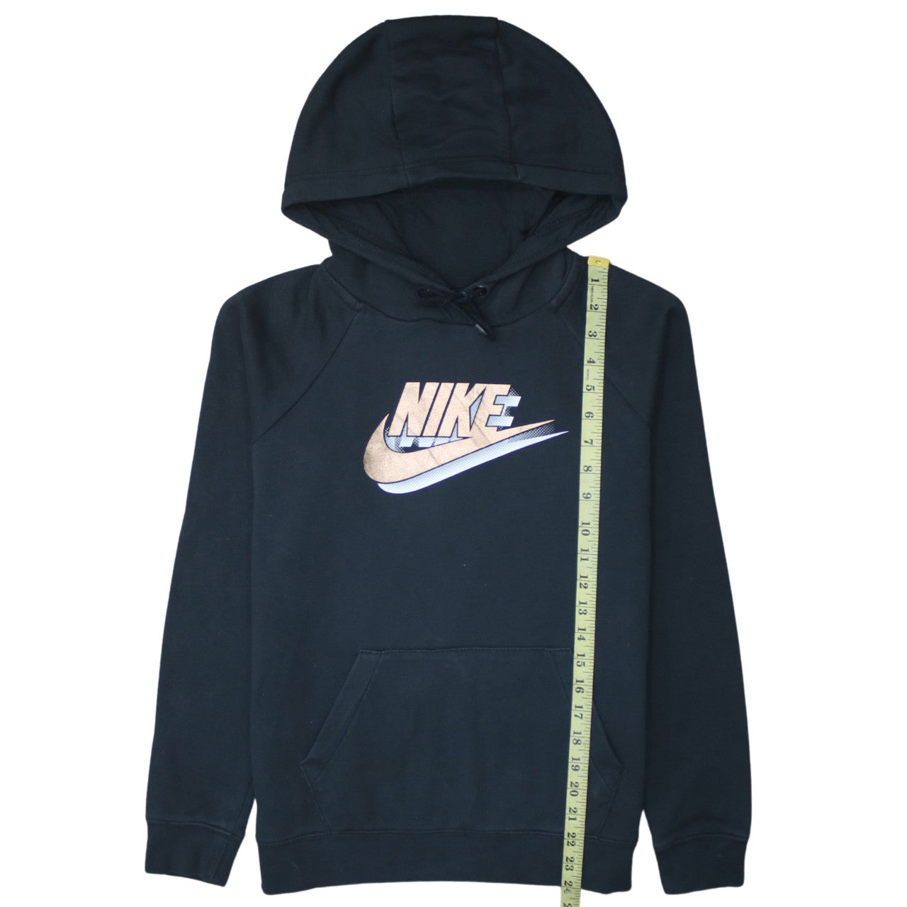 Nike Women’s Black Pullover Hoodie Size S Logo Print Cotton Blend