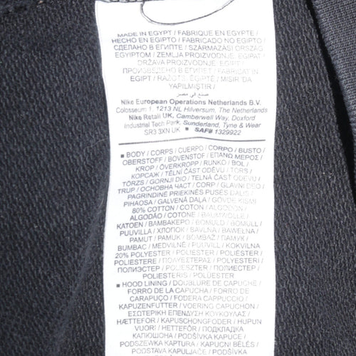 Nike Women’s Black Pullover Hoodie Size S Logo Print Cotton Blend
