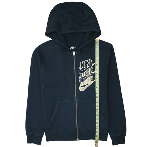 Nike Womens Black XS Full Zip Hoodie Sweatshirt Cotton Blend