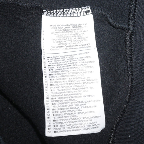 Nike Womens Black XS Full Zip Hoodie Sweatshirt Cotton Blend
