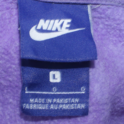 Nike Men's Purple Full Zip Hoodie L Fleece Casual Sweatshirt