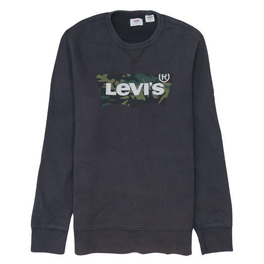 Levi's Men's Black Camouflage Logo Crew Neck Sweatshirt Size S