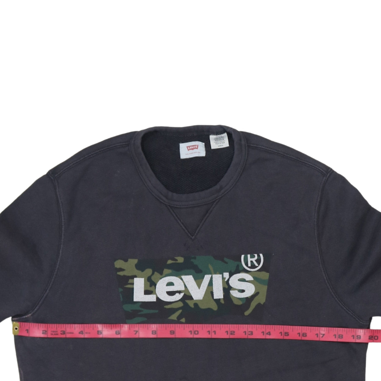 Levi's Men's Black Camouflage Logo Crew Neck Sweatshirt Size S