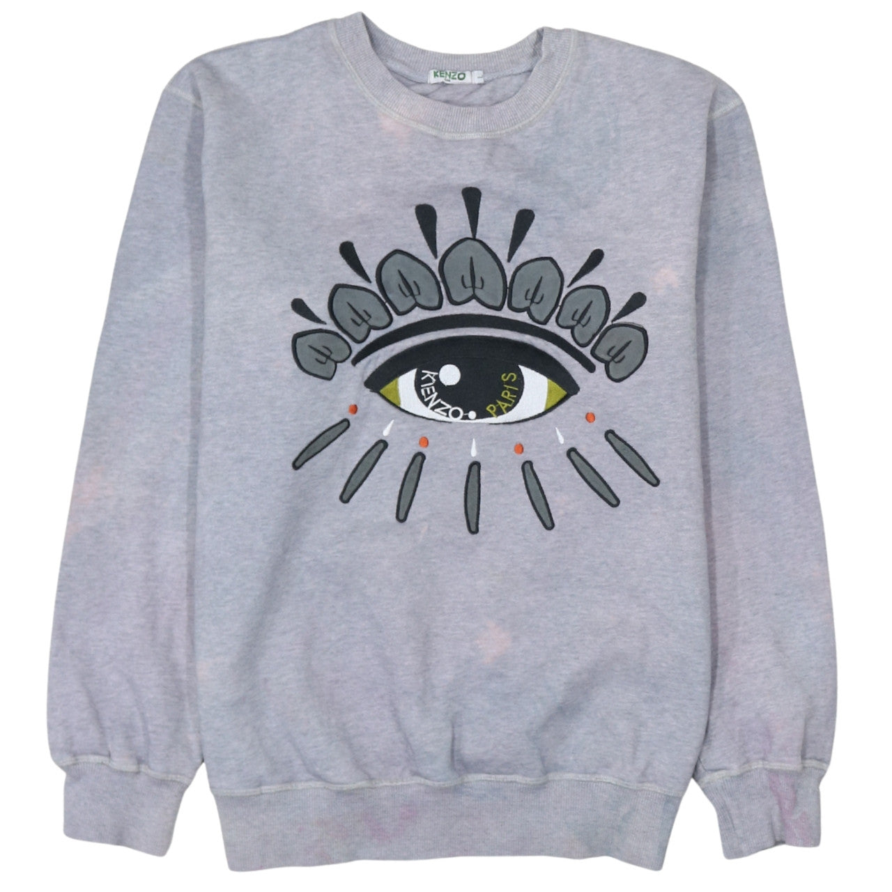 Kenzo Men Grey Eye Embroidered Graphic Sweatshirt Size L