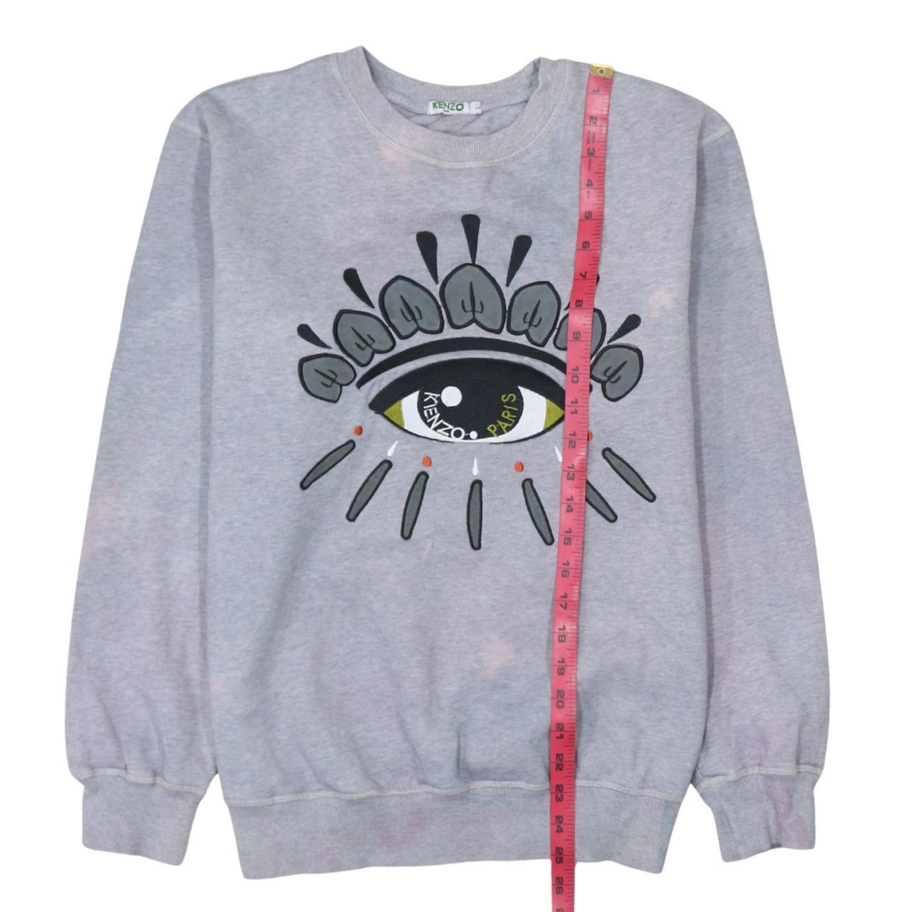 Kenzo Men Grey Eye Embroidered Graphic Sweatshirt Size L