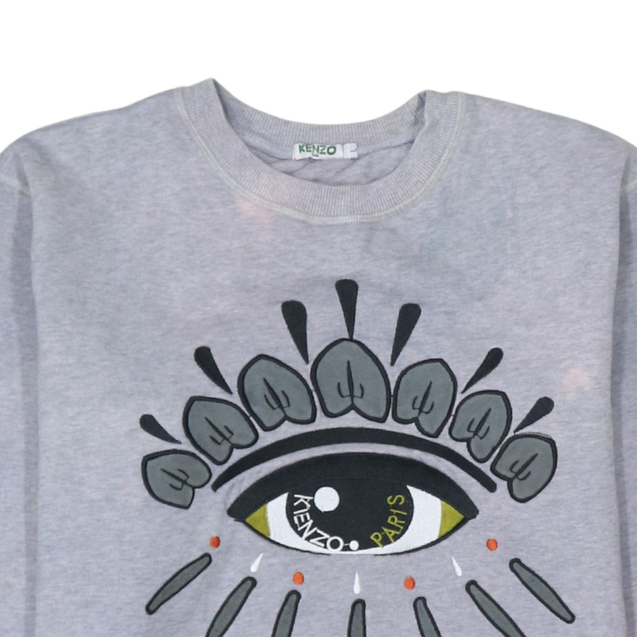 Kenzo Men Grey Eye Embroidered Graphic Sweatshirt Size L