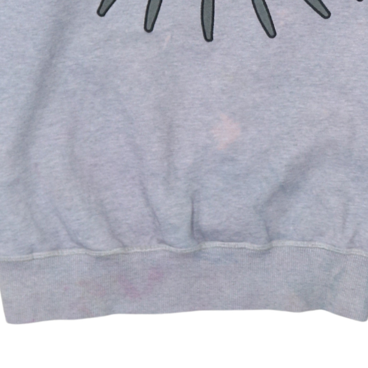 Kenzo Men Grey Eye Embroidered Graphic Sweatshirt Size L
