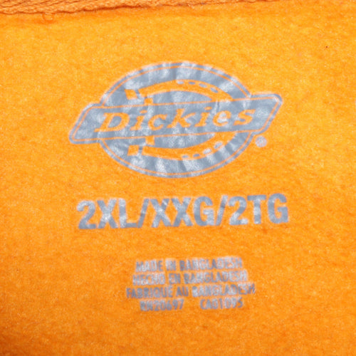 Dickies Women's Orange 2XL Pullover Hoodie with Logo Print