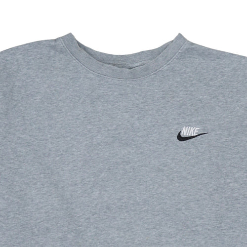 Nike Womens Grey Small Pullover Sweatshirt Classic Crew Neck