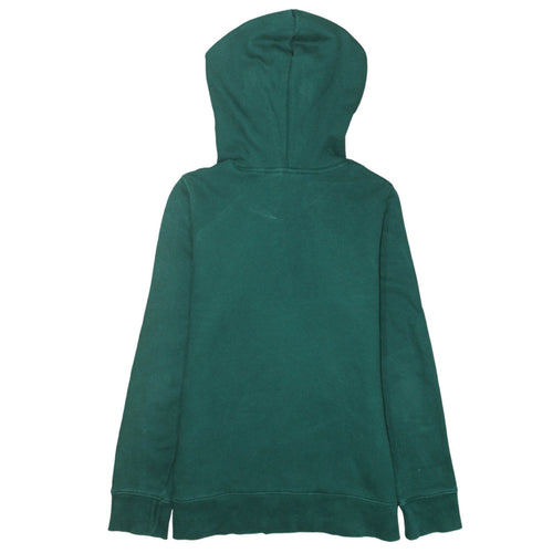 Adidas Women's Green Pullover Hoodie UK 10 Logo Print Cotton Sweatshirt