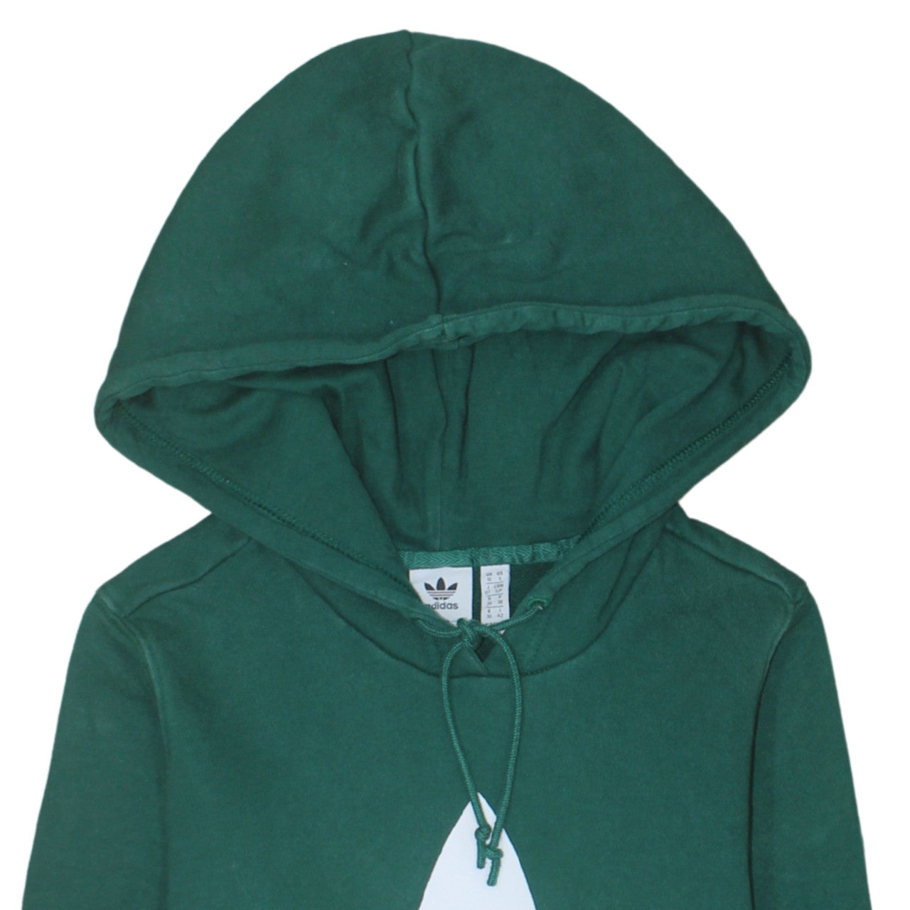 Adidas Women's Green Pullover Hoodie UK 10 Logo Print Cotton Sweatshirt