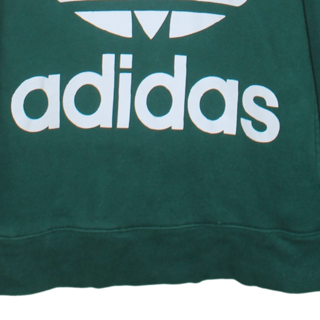 Adidas Women's Green Pullover Hoodie UK 10 Logo Print Cotton Sweatshirt