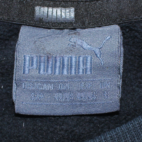 Puma Womens Black Crew Neck Logo Pullover Sweatshirt Size S