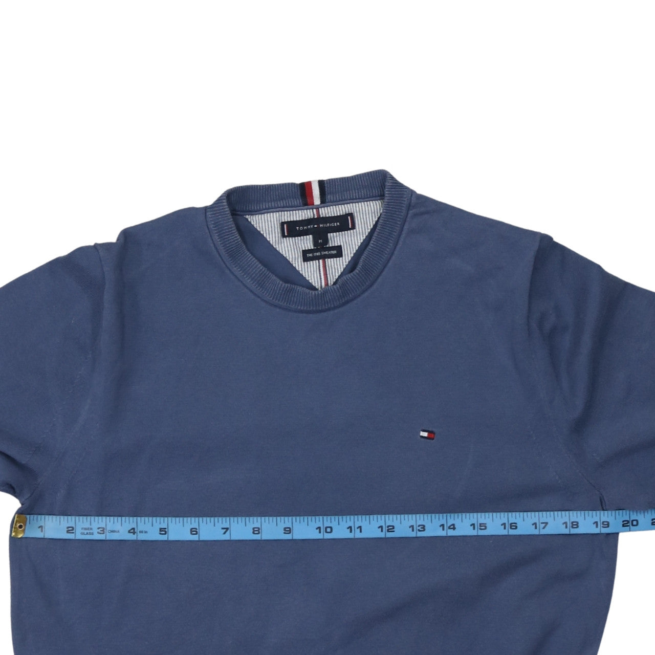 Tommy Hilfiger Men's Blue Crew Neck Pullover Jumper M Cotton Blend