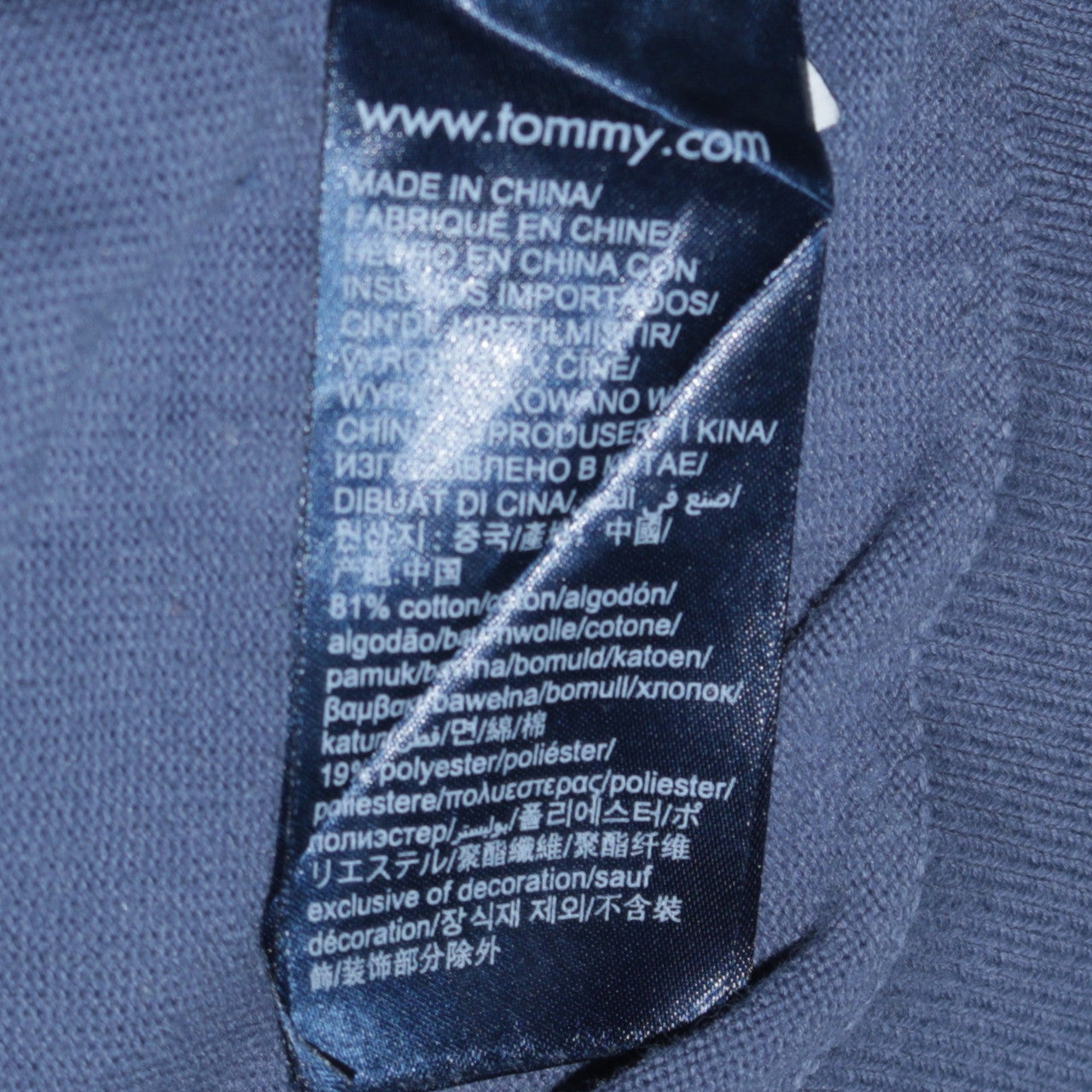 Tommy Hilfiger Men's Blue Crew Neck Pullover Jumper M Cotton Blend