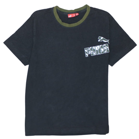 Puma Mens Black Camouflage Logo Crew Neck T-Shirt Size L