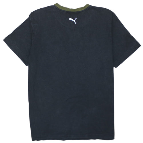 Puma Mens Black Camouflage Logo Crew Neck T-Shirt Size L