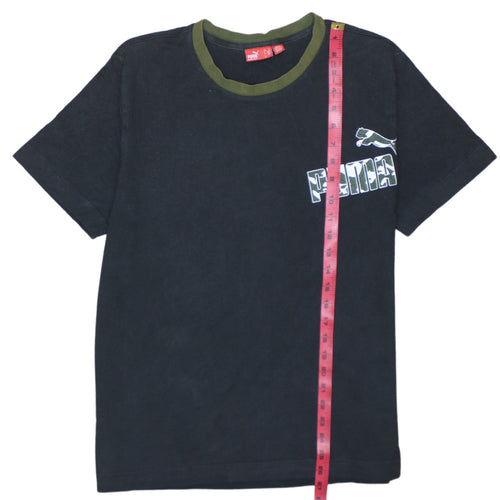 Puma Mens Black Camouflage Logo Crew Neck T-Shirt Size L